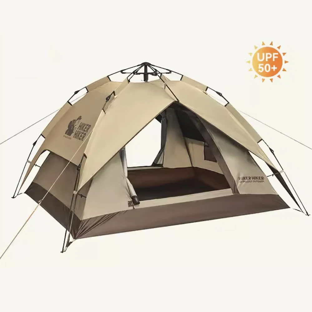 

Outdoor camping tent folding portable thickened rainproof PU3000 vinyl sunscreen UPF50