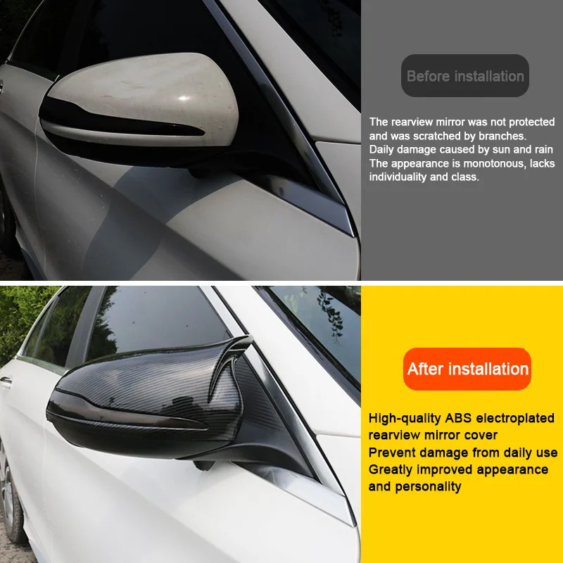 ألياف الكربون سيارة الجانب مرآة الرؤية الخلفية غطاء قبعات قذيفة لمرسيدس بنز C E W205 W213 GLC X253 GLB X247 GLE W167 اكسسوارات