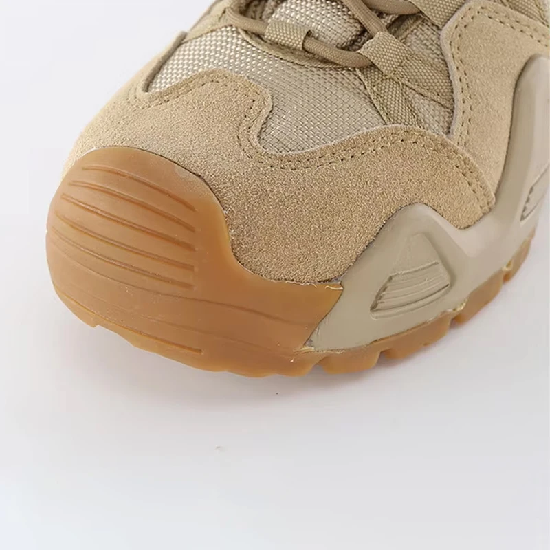 ESDY Men's Mid-Top Tactical Boots Nylon Leather Hiking Shoes Non-Slip Wear-Resistant Desert Boots for Outdoor Trekking Training