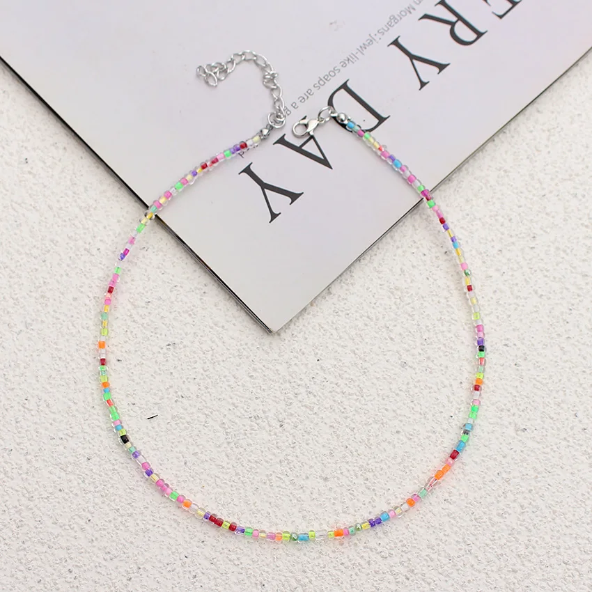 Einfache Rocailles Strang Halsband Mode Koreanische Kragen Charme Bunte Handgemachte Böhmen Halskette Frauen Strand Weibliche Schmuck – Detail 33