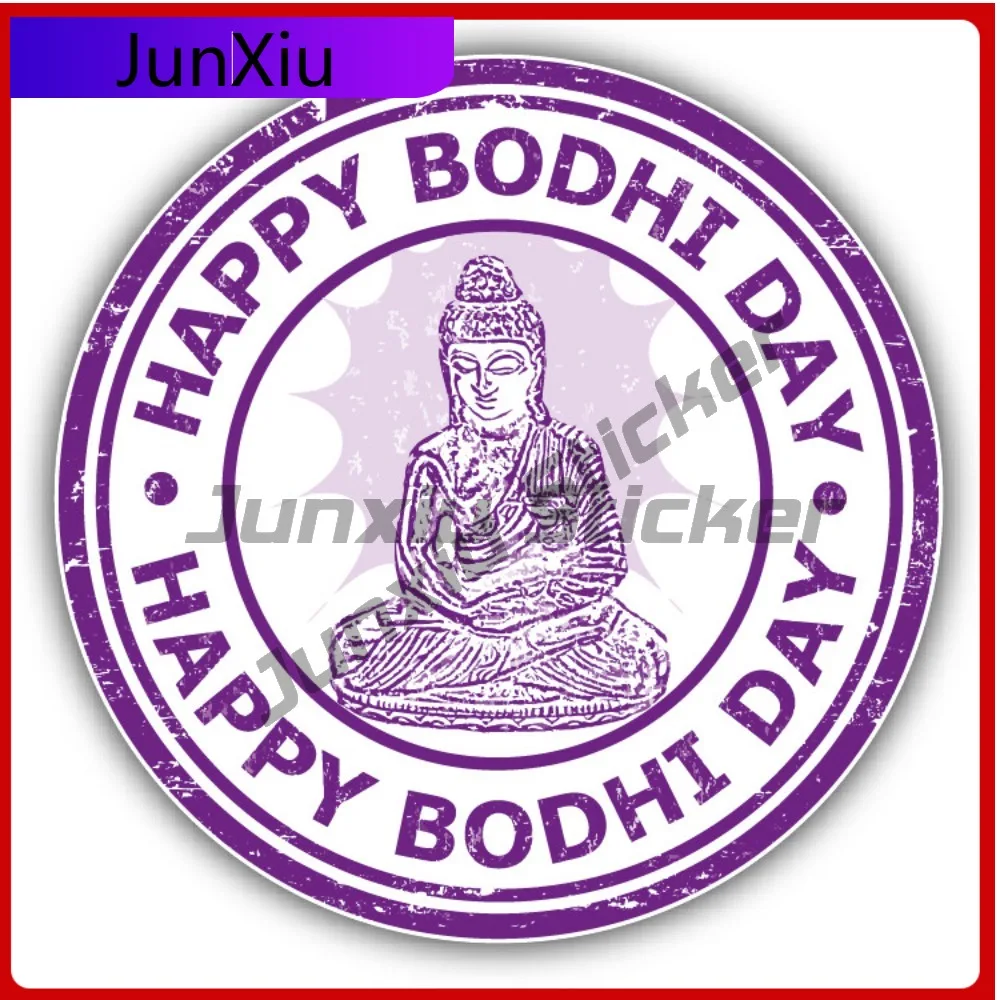 

Happy Bodhi Day Creative Sticker Stamp Car Decal Bumper Stickers Cute Style SUV Use For Laptop Surface Automotive Decor Water