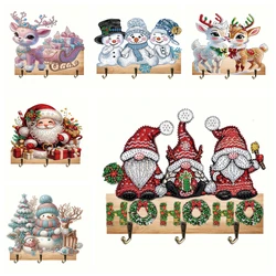 1pc/Set DIY Christmas Diamond Painting Hooks Wall Mounted Wood Diamond Art Decorative Hooks Christmas Diamond Art Hooks for Keys