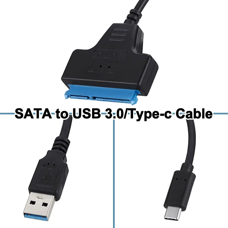 สาย SATA เป็น USB 3.0 ความเร็วสูงสุด 6 Gbps สำหรับฮาร์ดดิสก์ภายนอกขนาด 2.5 นิ้ว HDD/SSD อะแดปเตอร์ SATA 3 22 พิน สาย USB 3.0 เป็น SATA III