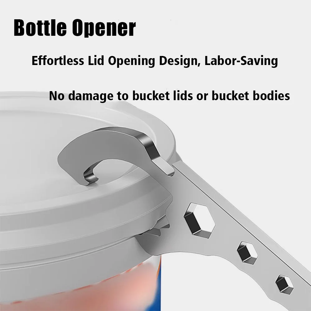 Multi-Function Carbon Steel Bucket Lid Wrench, Manual Opener for Plastic Oil & Engine Oil Barrels