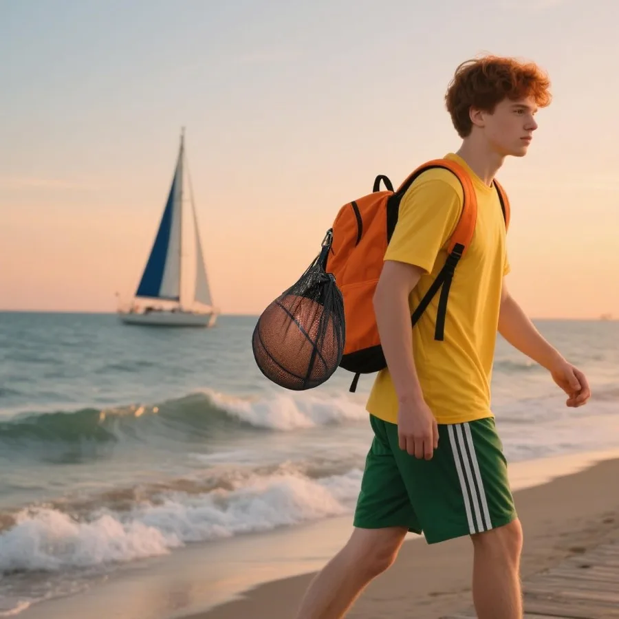 Bolsa de pelota individual, organizador de pelotas con cordón y bolsillo con cremallera para transportar pelotas de baloncesto, fútbol y pelotas de voleibol