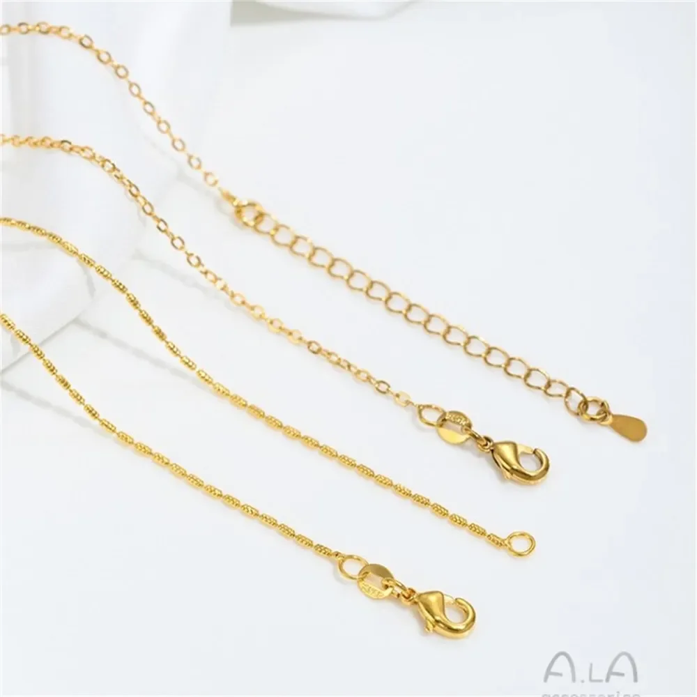 

Vietnamese Sand Gold Flat O Collarbone Chain, Abundant Wealth Necklace, Handcrafted Beaded Hanging Pendant Jewelry, Bare Chain