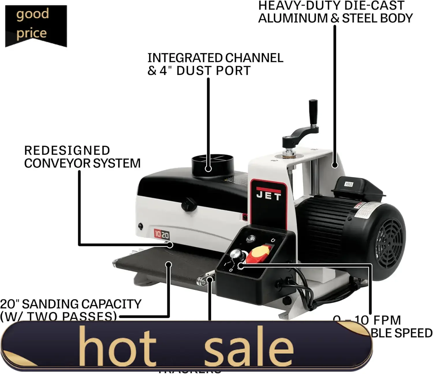 

Activity pricePromotionCustomizable 10-Inch Benchtop Drum Sander, 1 HP, 115V 1Ph (Model JWDS-1020)