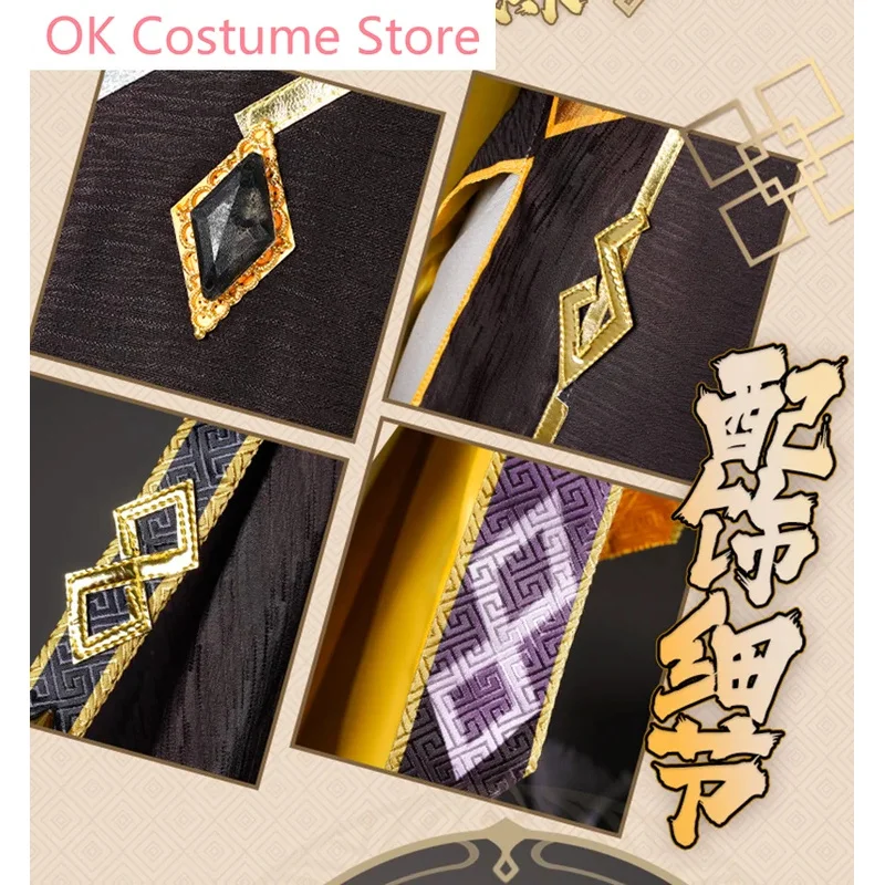 Disfraz de CyGame Genshin Impact Zhongli, uniforme del emperador del pilar Zhong Li, nueva piel, traje chino de Halloween Morax Geo