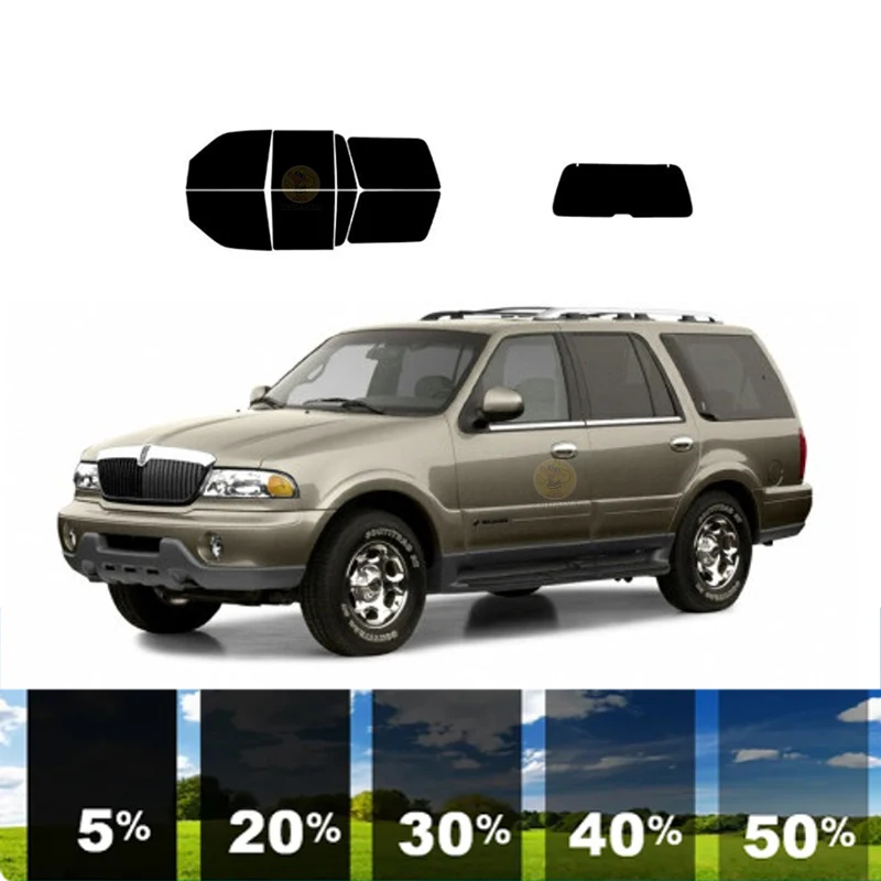 

precut Removable Window Tint Film For Car 100% UVR 5%-70%VLT Heat Insulation Carbon ﻿For LINCOLN NAVIGATOR 4 DR SUV 1998-2002