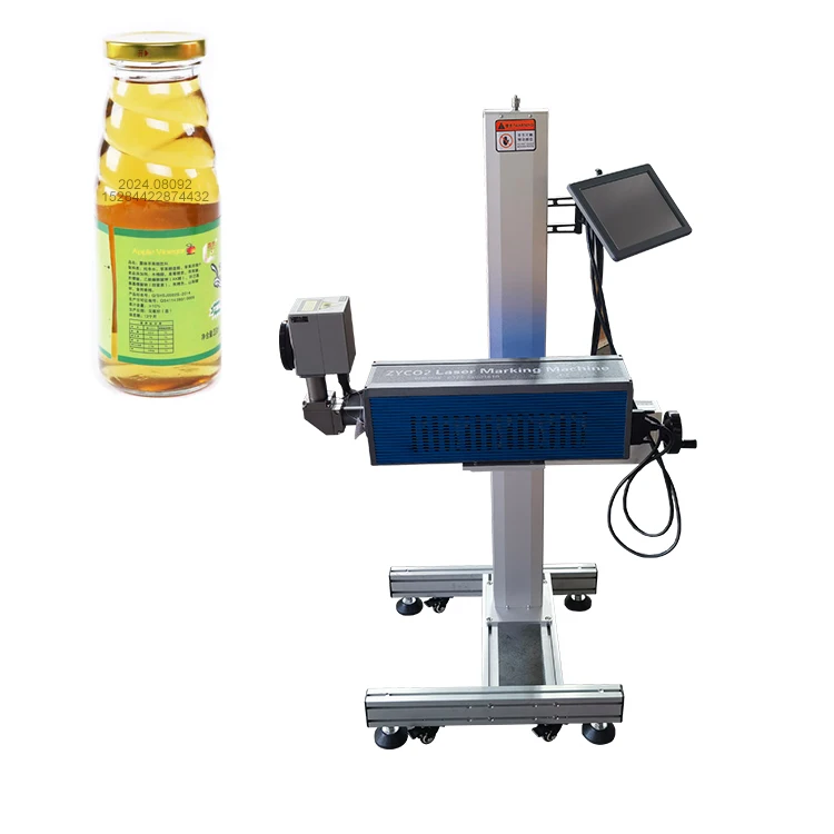 Qr Code Laser Printer Batch Laser Date Coding Machine Printer Automatic For Glass Pet Bottles