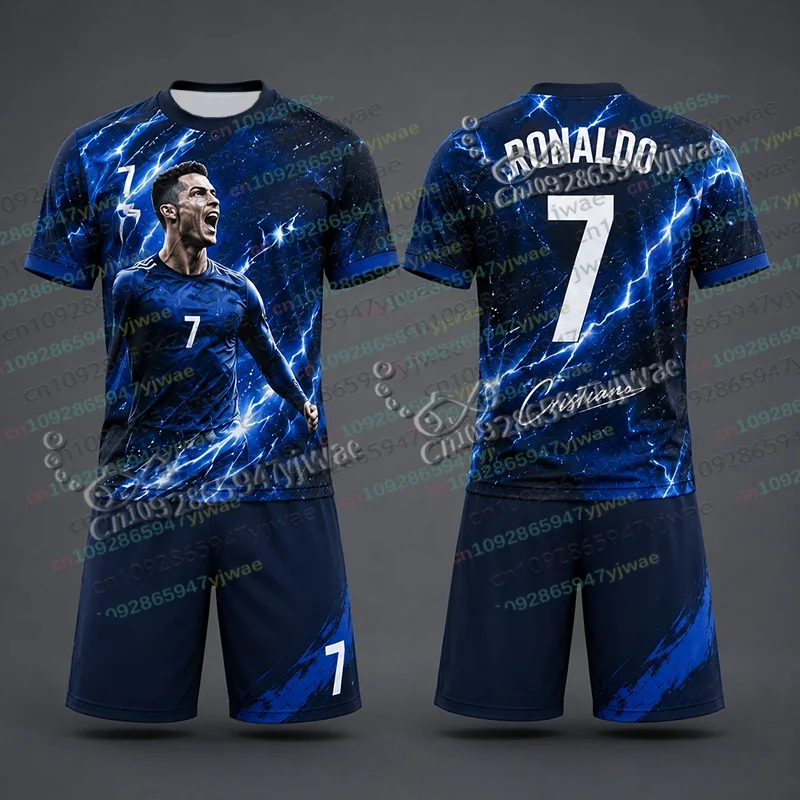 2026 Special Edition No.7 Fans Football Jersey 2 Piece Set Women Men Sportwear Summer Breathable Casual Kids Tshirt Shorts Set