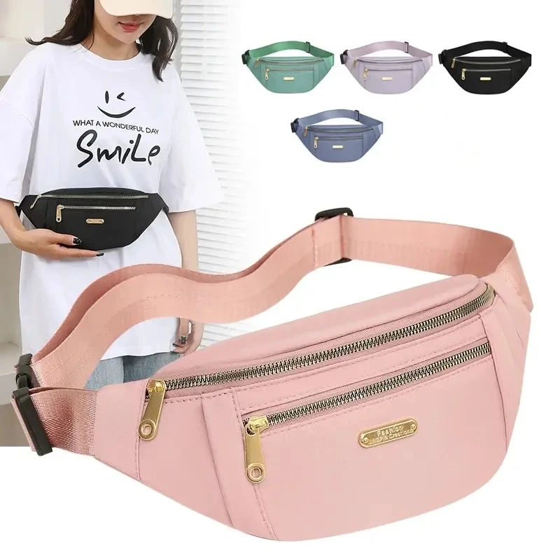 Women Waist Bag Fanny Pack Zipper Chest Bag Female Banana Bag Money Pouch Travel Shoulder Purse Belly Pocket Hip Bum Bag