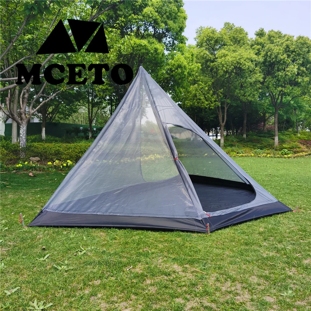 New Pyramid Tent‘s Inner Tent Outdoor Rodless Ultralight Camping Backpacking Tent Pentagon Summer Mosquito Net Mesh Tent 2 Sizes