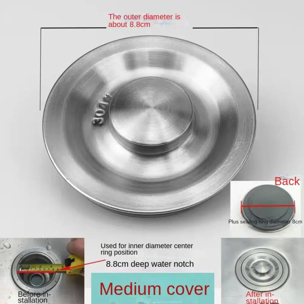 Stainless Steel Sink Strainer Protection Against Clogging Drain Hole Filter Mesh Drain Cover Cover Drain Hole Food Catcher