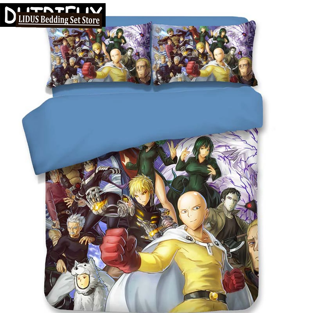 

ONE PUNCH MAN Bedding Set Cartoon Anime Duvet Covers 3D Bedding Pillowcases Boys Cartoon Comforter Bedding Sets Duvet Cover 04