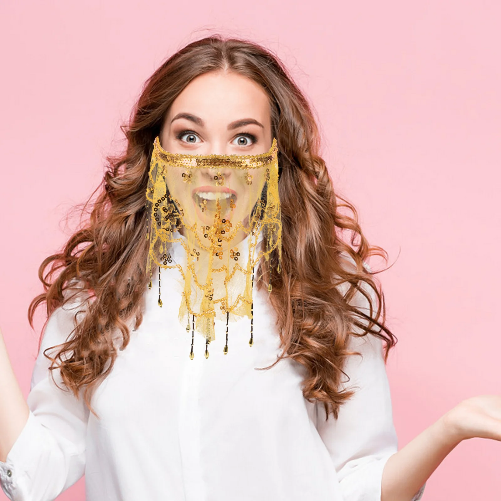 حجاب وجه على الطراز الصيني، حجاب رقص غريب، سحر كلاسيكي أنيق لأداء المسرح، زي راقصة شرقي للحفلات #2