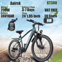 Aairsk GT300 Electric Bicycle 250W 36V10AH Adult City Commuter Electric Bike 24inch Front Fork Suspension Travel Off-road E-bike