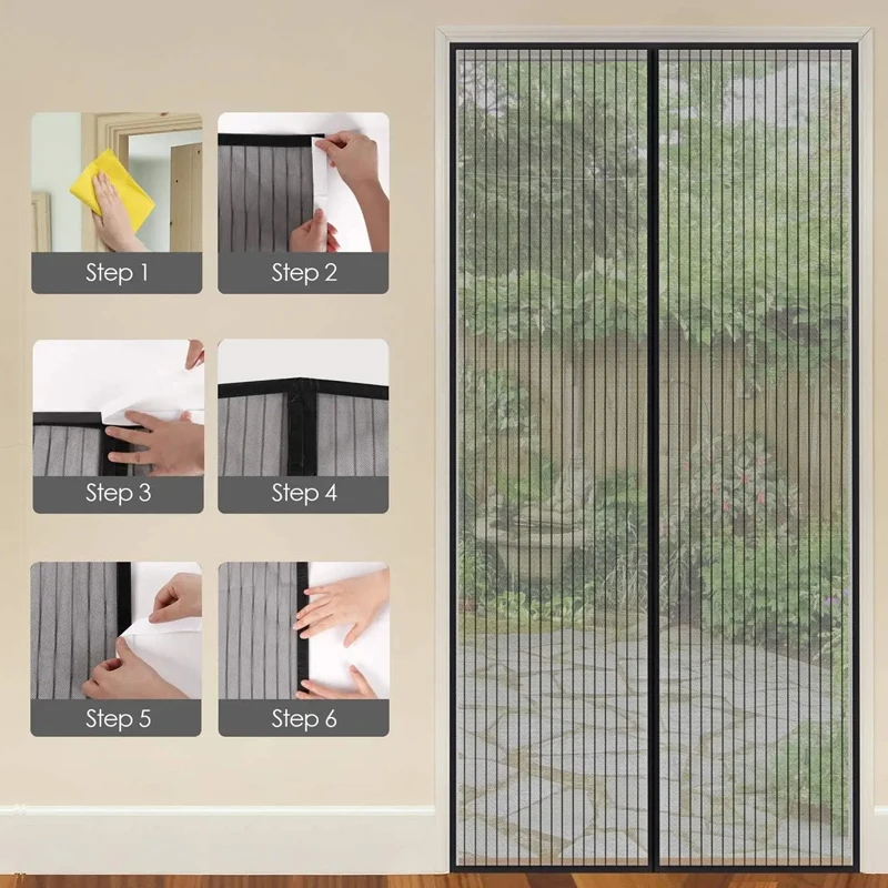 New No Punching Magnetic Screen Door Curtain Anti Mosquito Insect Fly Bug Automatic Closing Household Ventilation Door Curtain