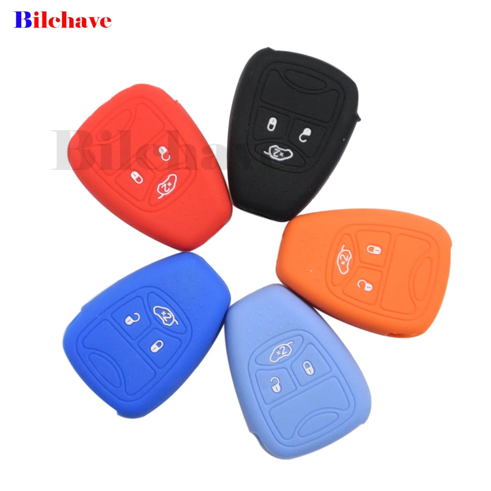 jingyuqin 3 Buttons Silicone Remote Key Case Cover Fob For Jeep Wrangler Grand Cherokee Compass Longitude Patriot Chrysler 300c