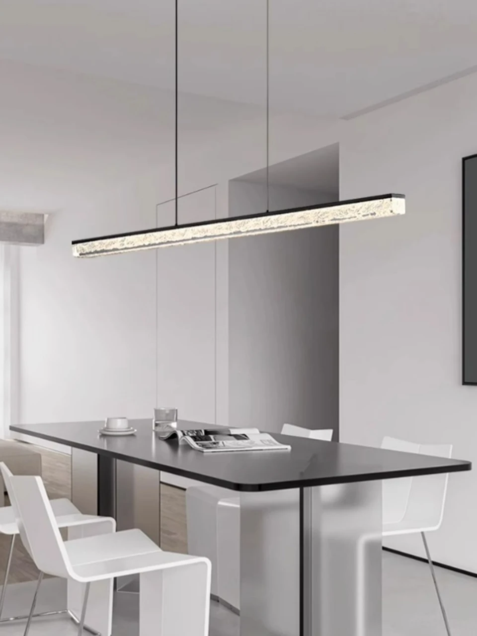 Nordic Glacier Pattern Acrylic Pendant Lights Modern loft Restaurant Long Strip Pendant Lamp Living Room Home Decor Hanging Lamp