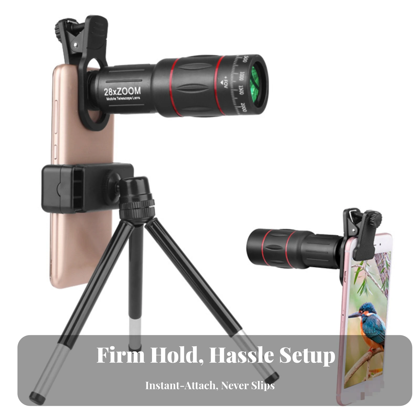 Phone Telephoto Lens Kit High Magnification 28x Zoom Lens Kit Mobile Accessory Tripod Use Optical Glass,Telephoto Camera Lens view 2