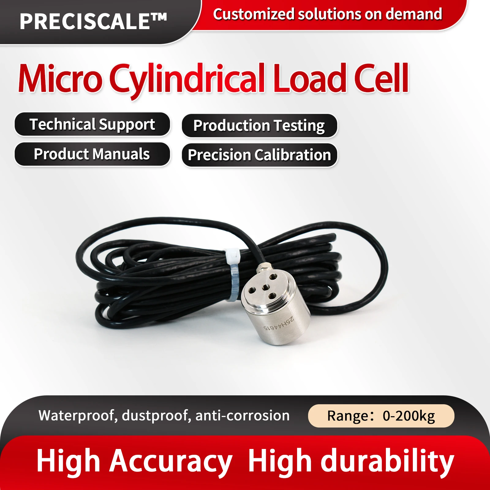 

Preciscale Micro Column Load Cell Sensor,Test Pressure and Compressive Force for Electronmic Scale,Weighing Sensor