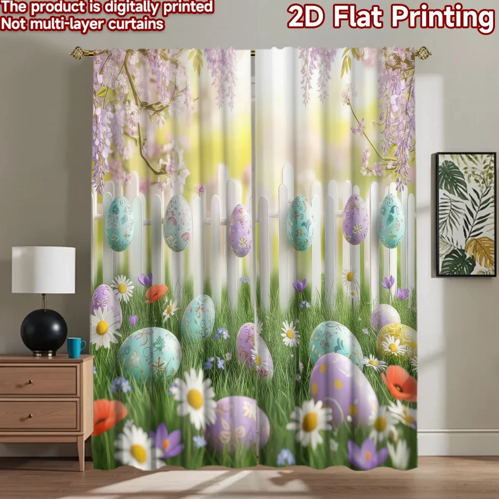 

1pc 2D flat Photography Backdrop Background Banner Easter Eggs in Garden 100% Polyester Festive Holiday Perfect for Suitable for