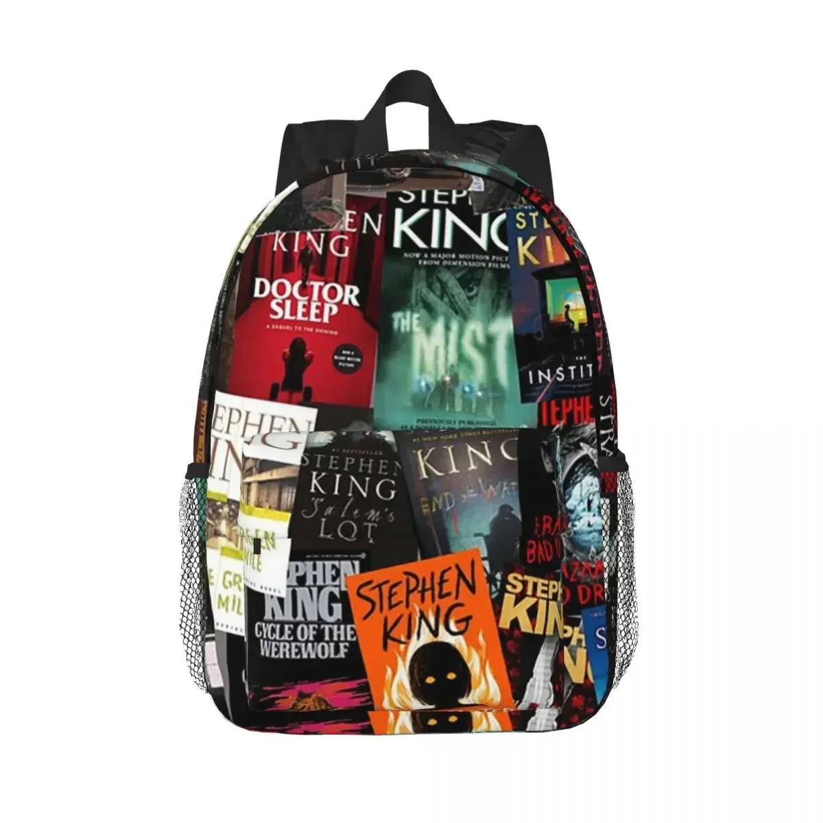 Stephen King Book Covers, Horror Bookworm Backpacks Boys Girls Bookbag Cartoon Students School Bags Travel Rucksack Shoulder Bag