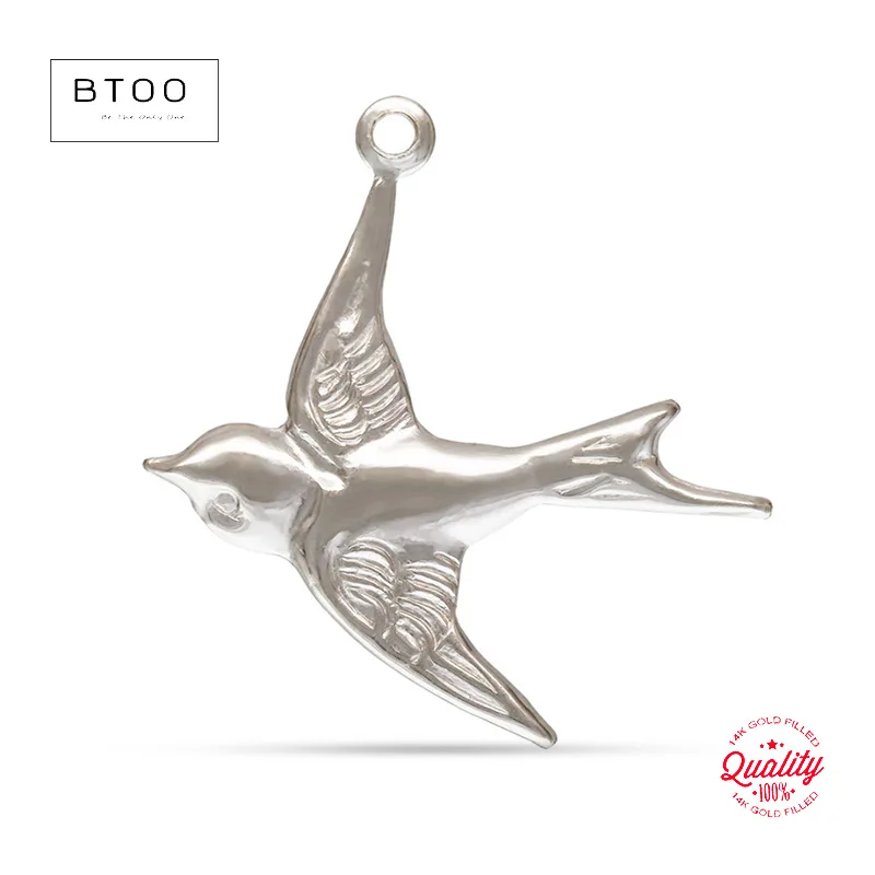 925 Sterling Silver Bird Charm Happy Flying Free Bird, Happy Sparrow DIY Making CharmEarring Bracelet Necklace Accessories