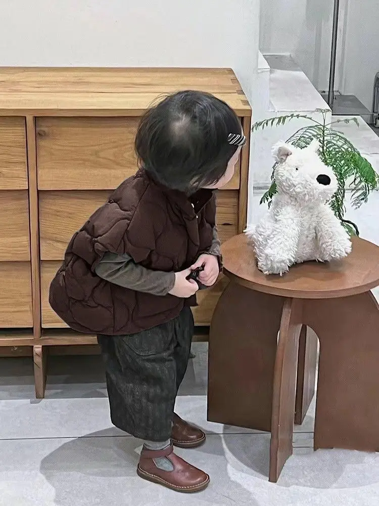 Koreanische Baby-Weste mit Polsterung – Unisex Herbst-Winter-Steppweste, Warme Ärmellose Oberbekleidung für Jungen und Mädchen, Wintermantel – Detail 3