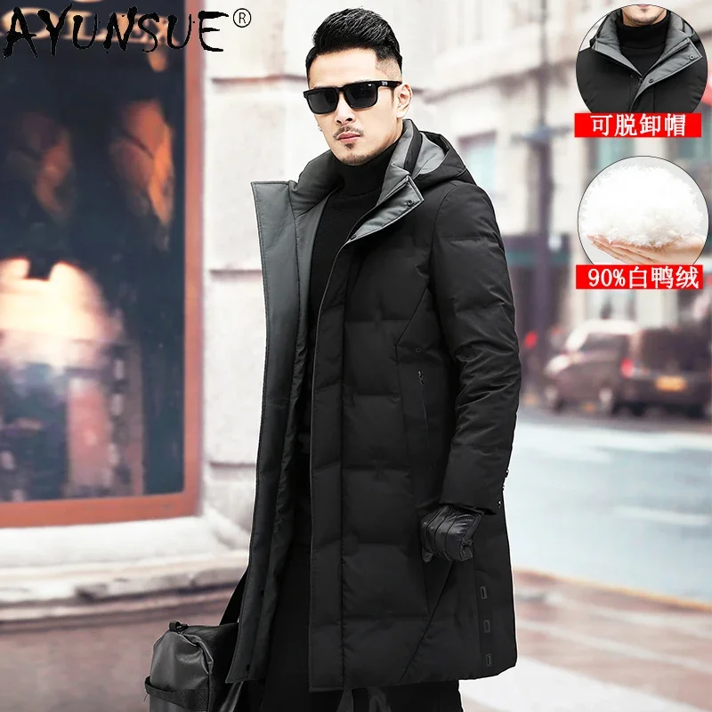 

AYUNSUE Men Clothing Winter Down Jacket Mens Clothes Thick Men's Jackets 5XL 6XL 7XL Coat Long Parkas Male Ropa Hombre LXR495