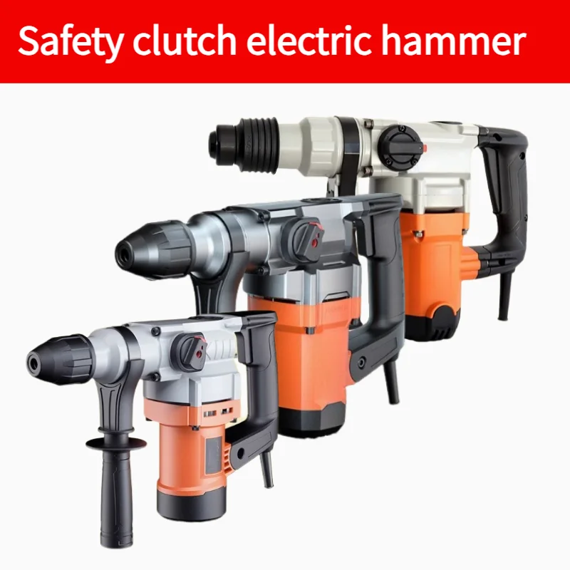 

1100W Rotary Hammer Drill with Safety Clutch Water and Electricity Slotting Dual Use Hammer and Pickaxe Safety Clutch Hammer