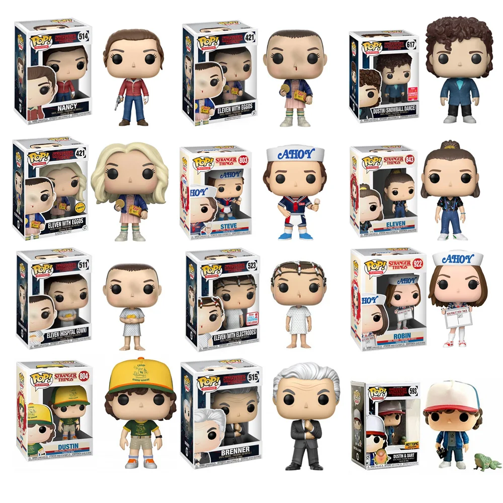 Funko pop Steve #475 #638 Max #1243 Eddie #1250 Hopper #1253 Eveven #826 #421 figurka winylowa Model lalki zabawki