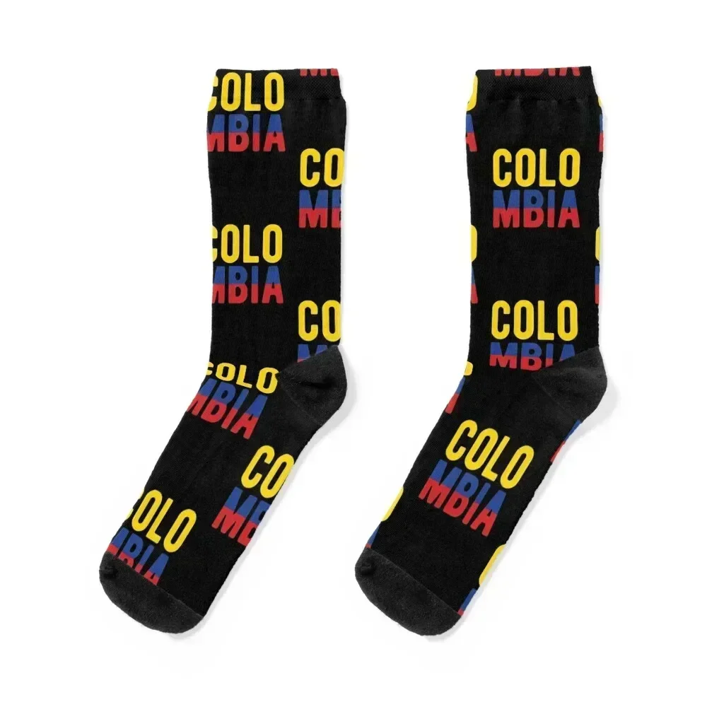 

Colombia Flag Text Socks sports and leisure Wholesale custom sports halloween Men Socks Luxury Brand Women's