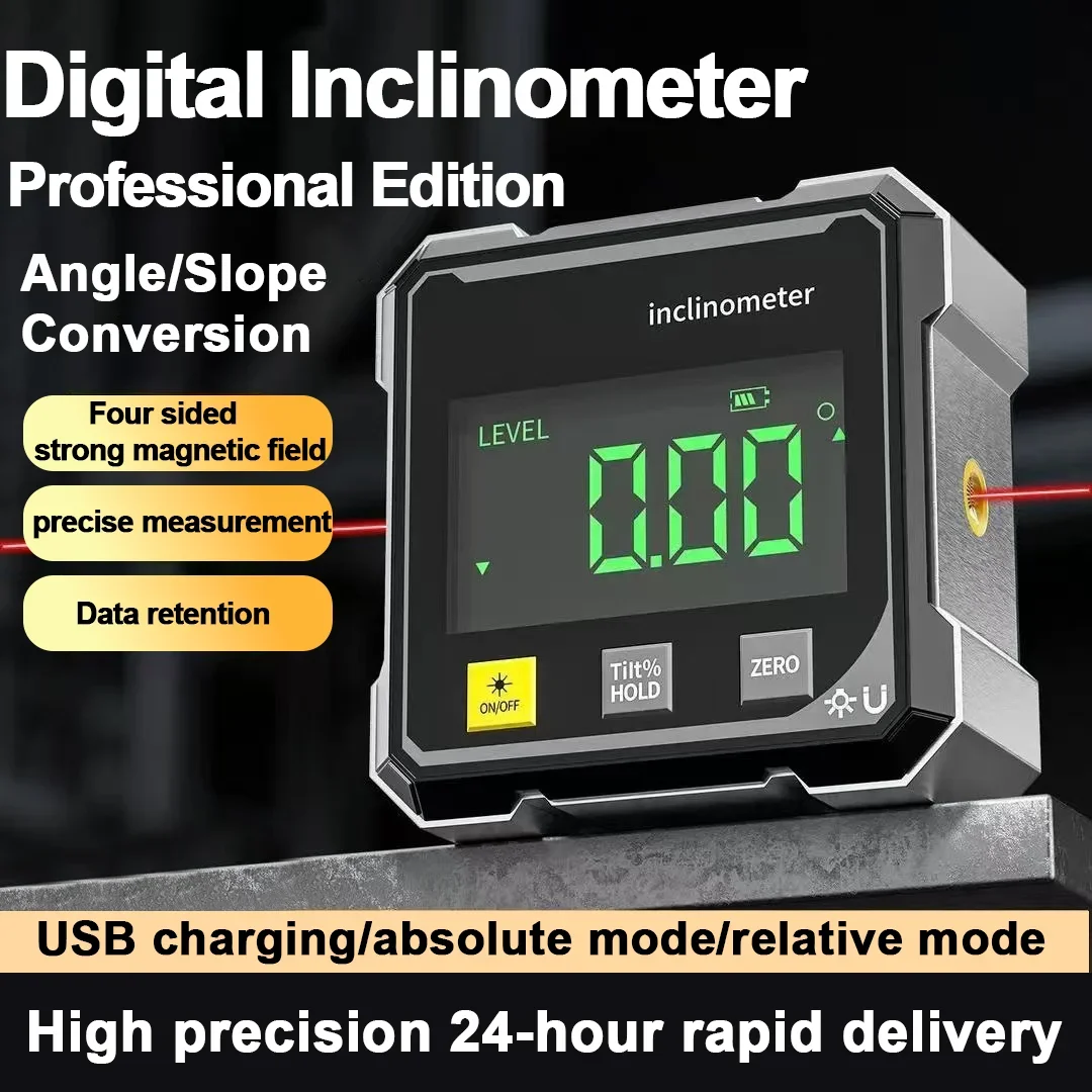 Digital Electronic Level Digital Angle Fnder 4*90 ° Magnetic Inclinometer Protractor Precision Level Box for Woodworking