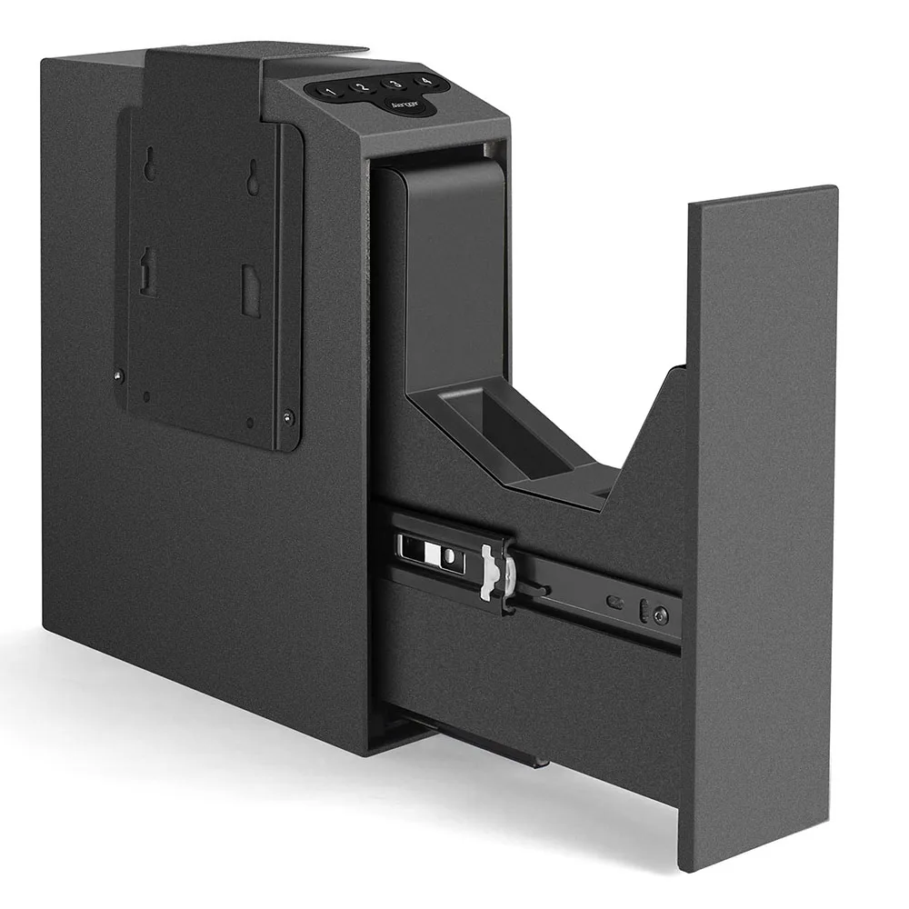 biometric slider gun safe for handgun fingerprint gun safe suporta acesso rapido maneiras fingerprint pin code e key 01