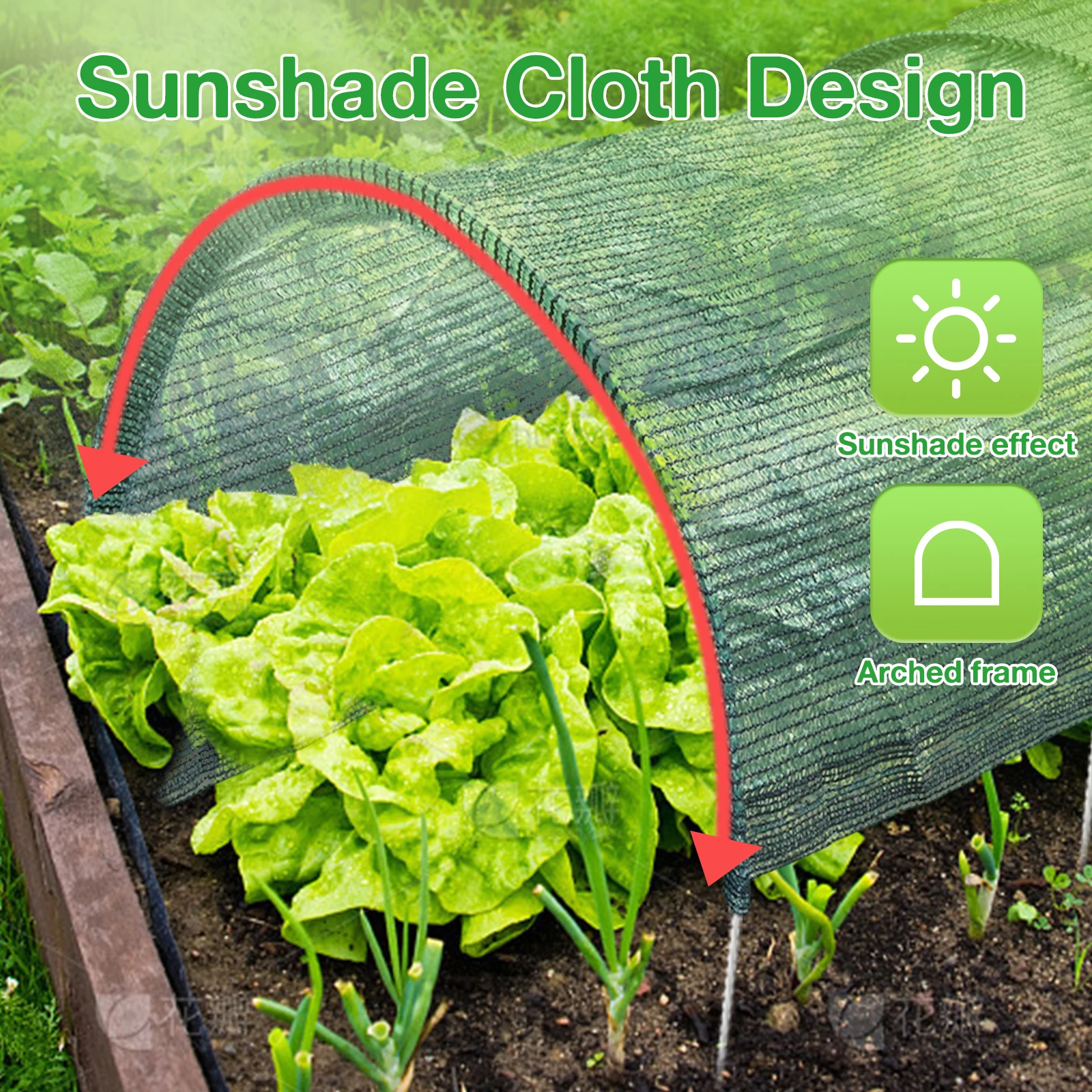 

350x60cm Garden Tunnel Greenhouse Plant Sunshade Mesh Shade Cover for Plant Vegetables Pest Control Protection Netting