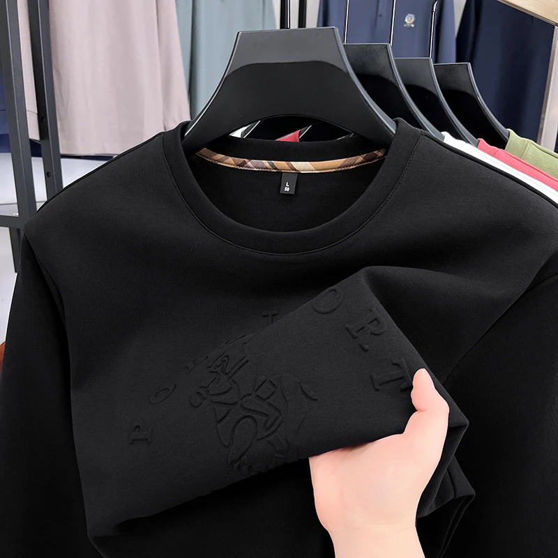 مصمم رجل طويل الأكمام هوديي ثلاثية الأبعاد نمط الكورية نمط الجولة الرقبة القمم البلوز رشاقته موضة عادية الخريف ملابس رجالية جديدة #2