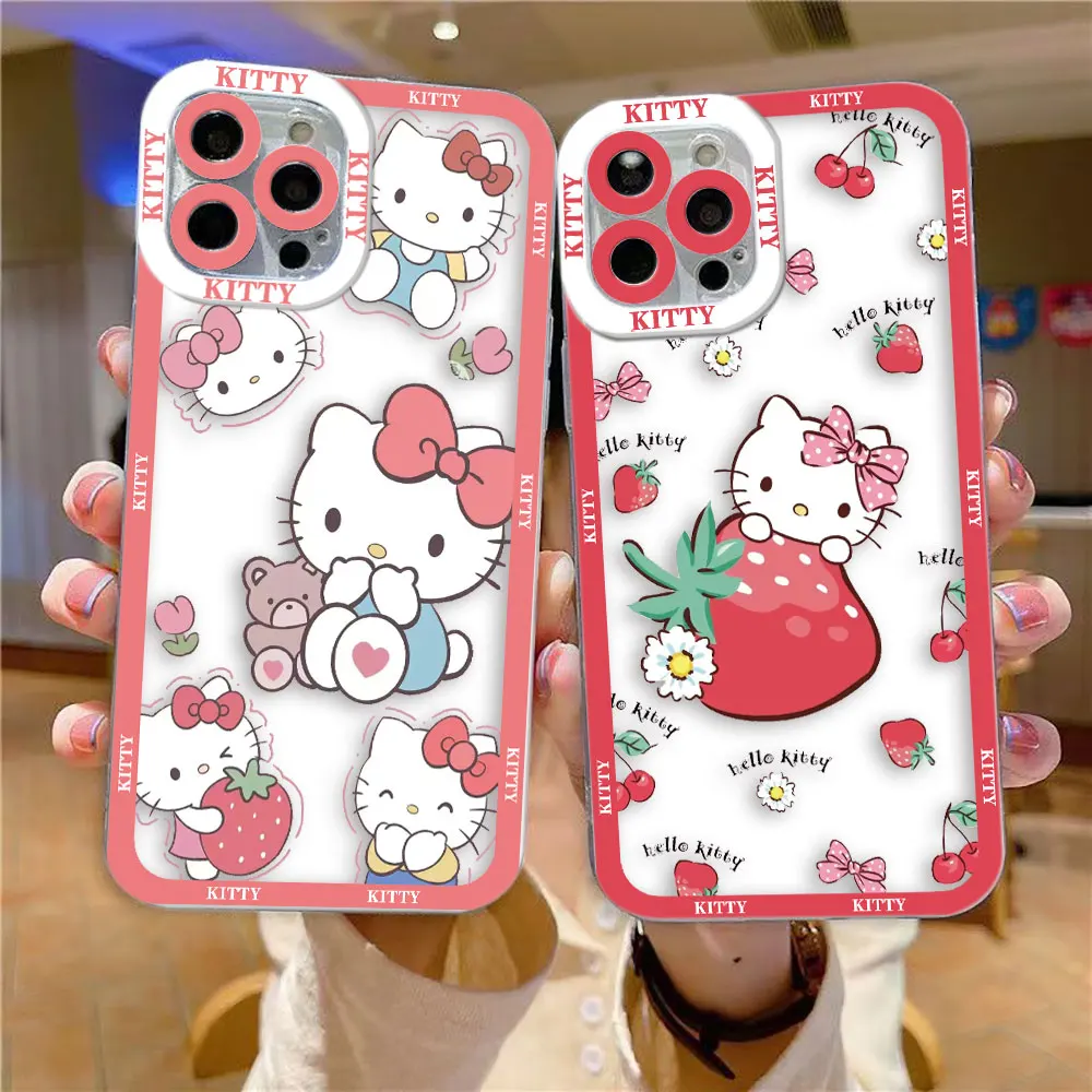 Cartoon Hello K-Kitty Clear Phone Case For Infinix TECNO POVA 2 3 POP SMART 4 5 6 7 8 NOTE 10 11 12 G96 30 30I CAMON 19 20 Case