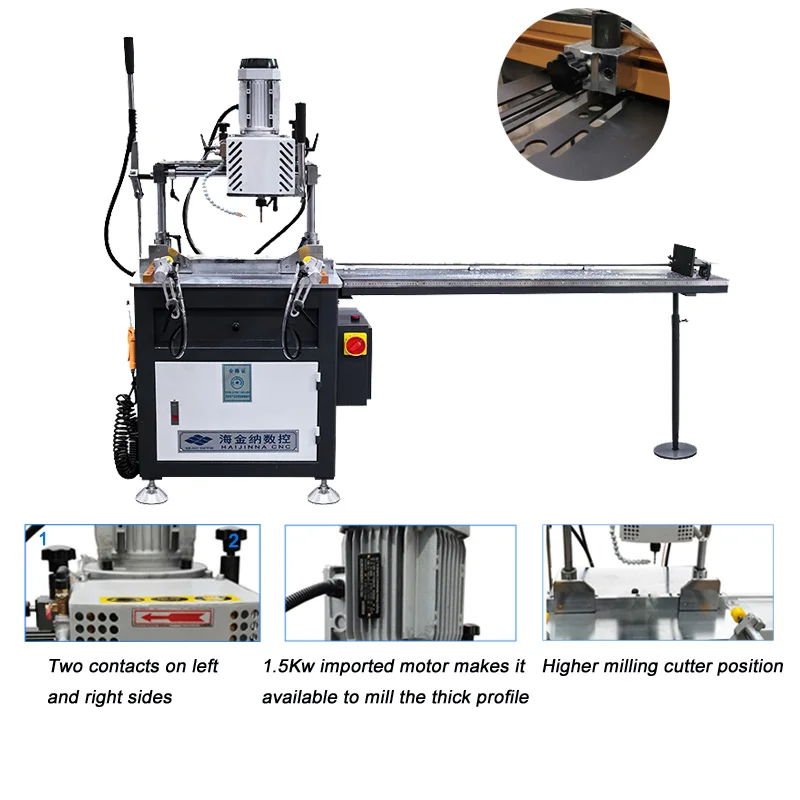 Durable PLC-Controlled Copying and Routering Drilling Machine for  Aluminum Profiles UPVC Doors/Windows