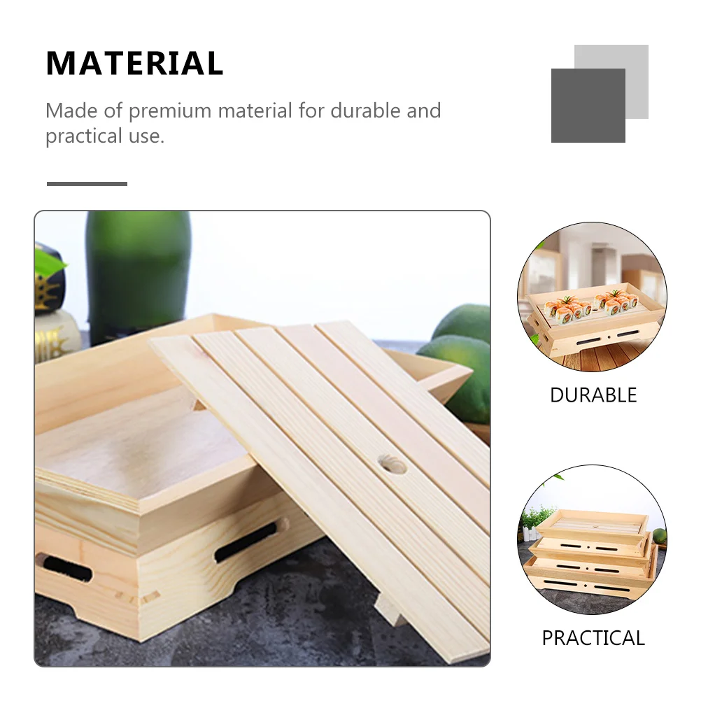 

Wooden Japanese Dish Food Service Tray Kitchen Supply Salad Serving Plate Sushi Plate Food Dish Sushi Serving Tray