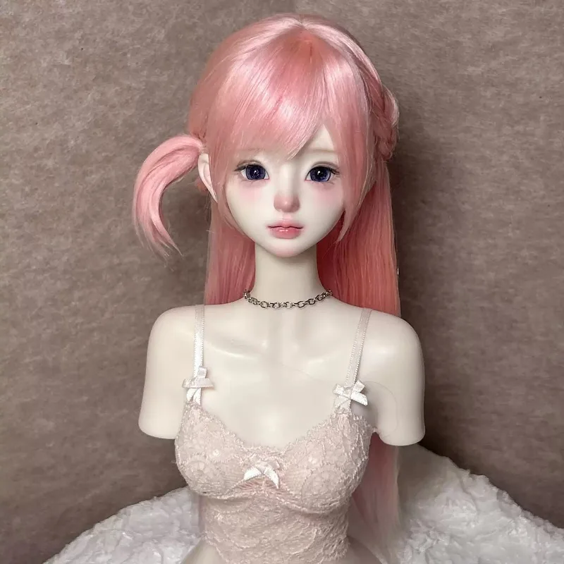 BJD Doll Russian Combed Mohair Wig Cute Small Ponytail Hairstyle Elastic Hair Net Multi‑Colors for 1/3 1/4 1/6 BJD Doll Hair