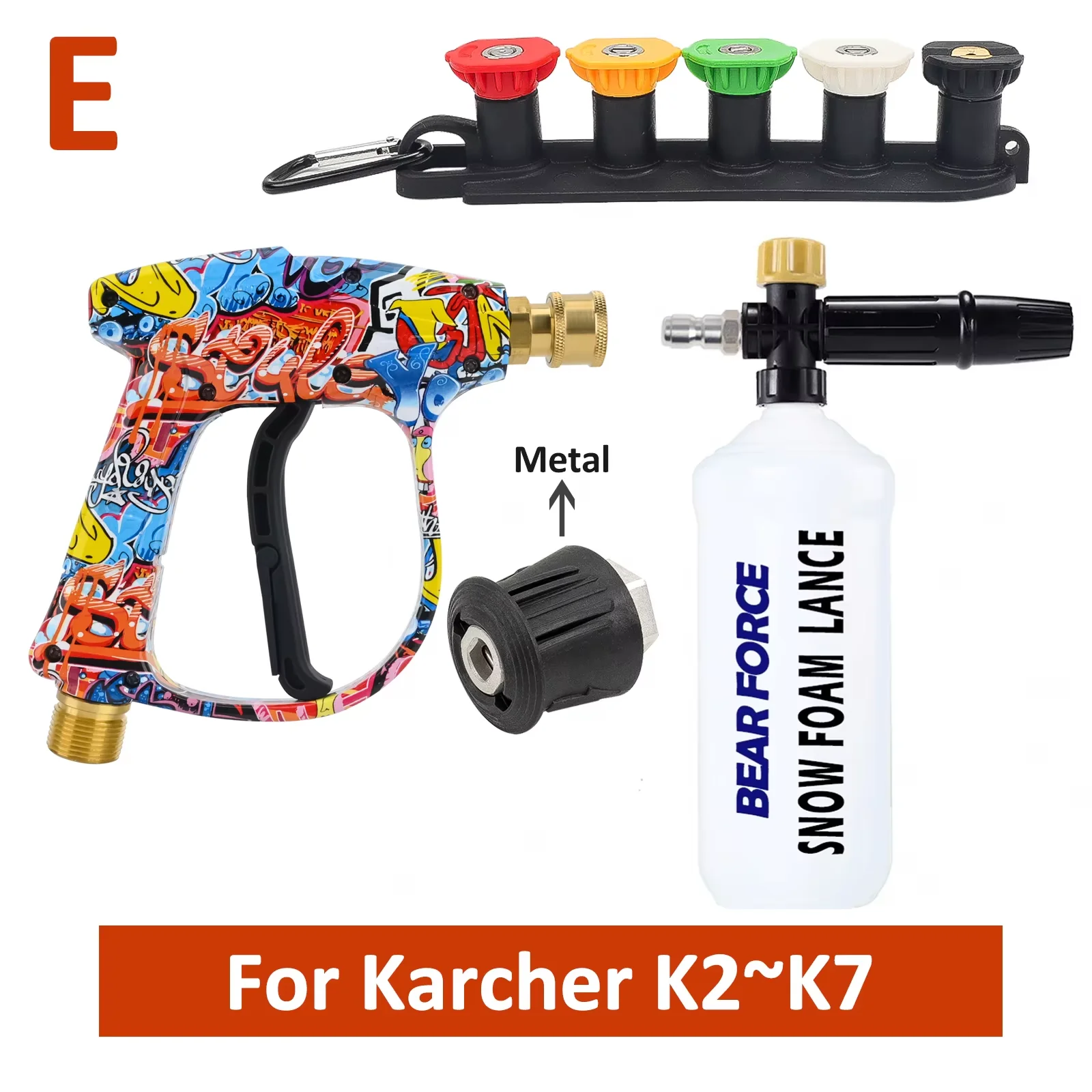 Hogedrukreiniger Waterpistool voor Car Cleaning Slang Connector Voor Karcher Nilfisk Parkside Bosch Quick Connector Nozzles