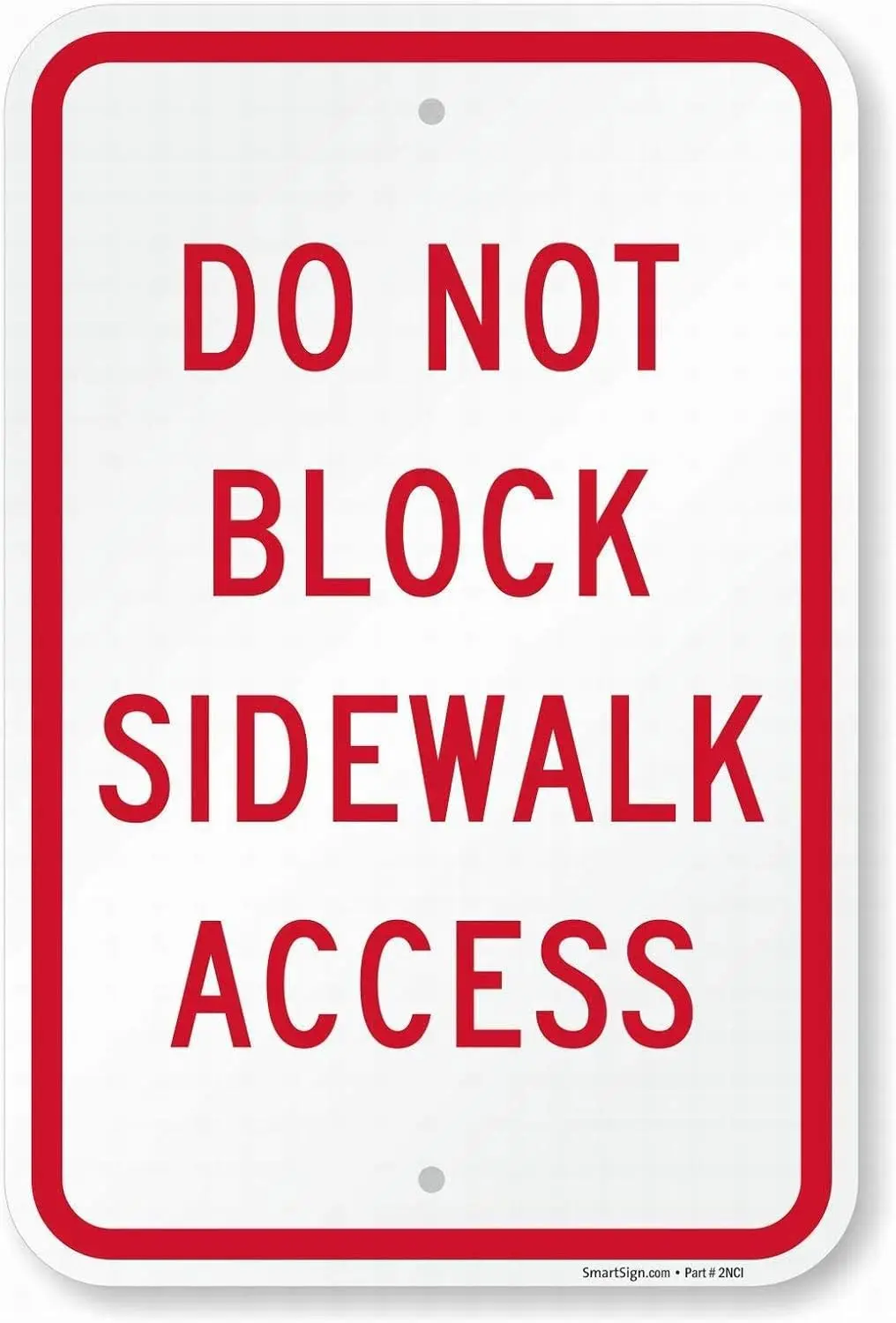 Garage Decor Sign Do Not Block Sidewalk Access Safety Sign Caution Warning Sign Tin Metal Decor Sign 8x12 sign