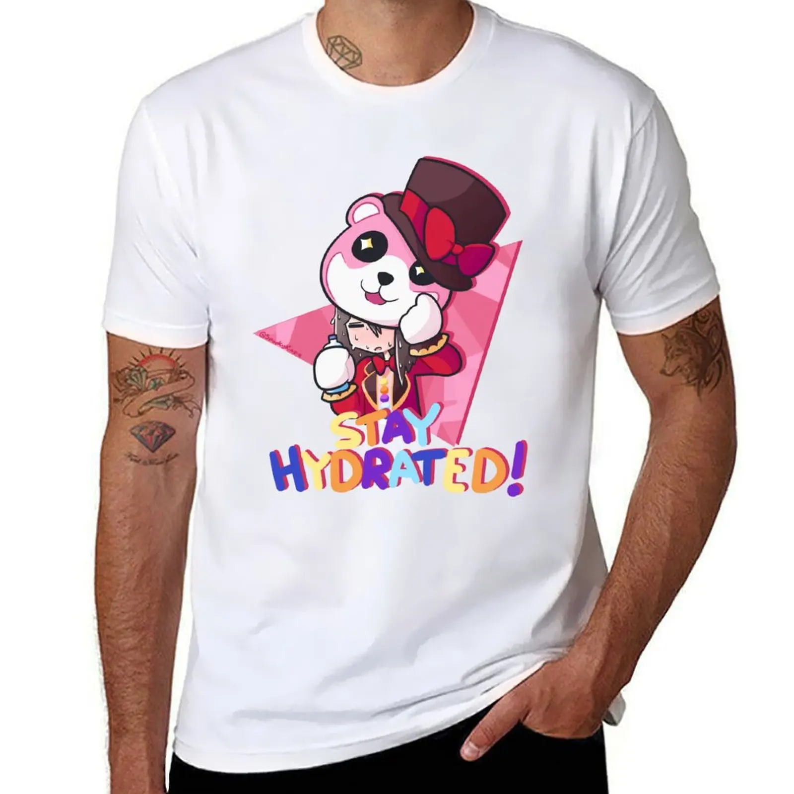 

Bandori: Stay Hydrated Michelle T-Shirt men t shirt cotton 100% man t shirts for men casual T-Shirt