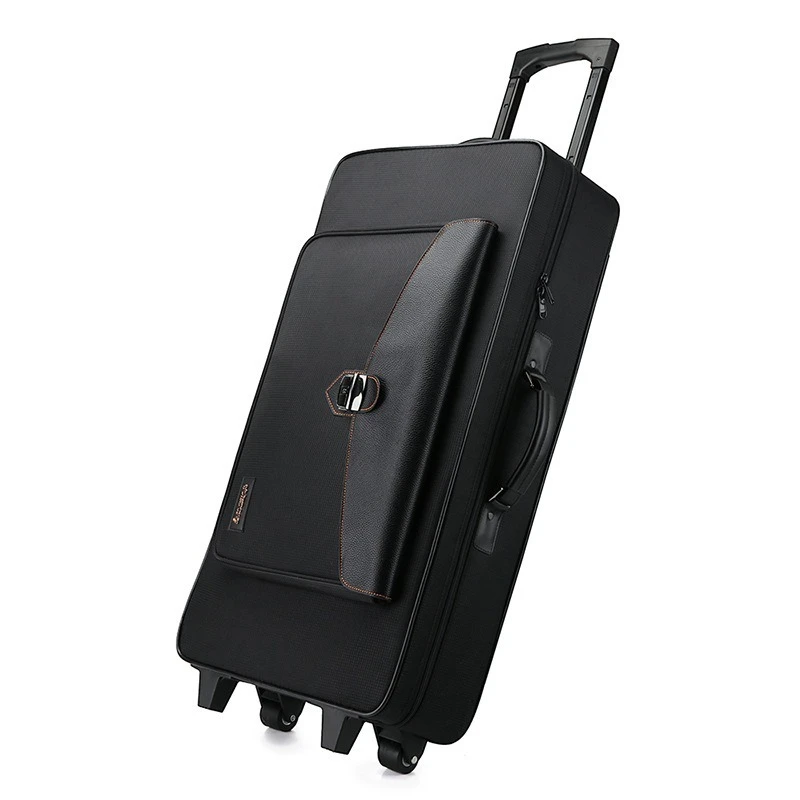 Two Saxophone Combination Case Pull Rod Saxophone Storage Box Portable Waterproof Sax Protection Case Sax Instrument Accessories