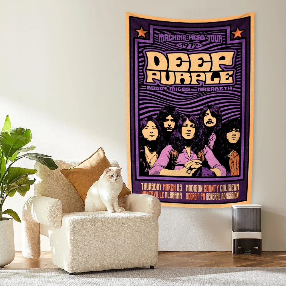 Heavy Metal Band Tapestry Deep-Purples Hard Rock Bedroom Home Decoration Party Concert Backdrop Wall Hanging Carpets Friend Gift