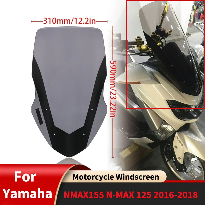 For Yamaha NMAX155 N-MAX125 2016-2018 Motorcycle Front Windscreen Deflector Transparent Motorcycle Equipments Accessories Parts