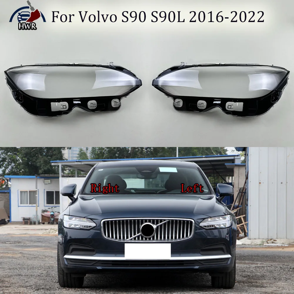 Tampa do farol dianteiro para Volvo, máscara de lâmpada, lente do abajur, acrílico para S90, S90L, 2016, 2017, 2018, 2019, 2020, 2021, 2022