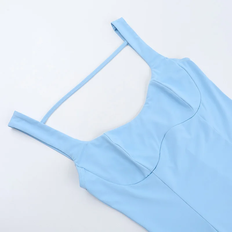 2025 Minivestido de verano sin espalda con tirantes finos para mujer, vestido ajustado sin mangas con cintura ceñida